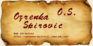 Ozrenka Špirović vizit kartica